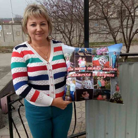 Подушка с фотографиями и надписями